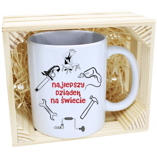 PREZENT KUBEK Z NADRUKIEM DLA DZIADKA W SKRZYNCE