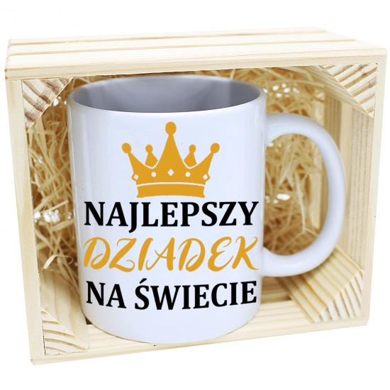 PREZENT KUBEK Z NADRUKIEM DLA DZIADKA W SKRZYNCE