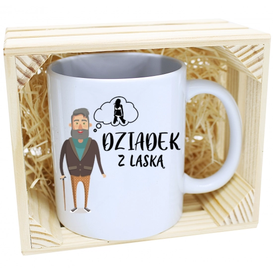 PREZENT KUBEK Z NADRUKIEM DLA DZIADKA W SKRZYNCE