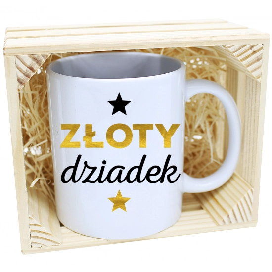 PREZENT KUBEK Z NADRUKIEM DLA DZIADKA W SKRZYNCE