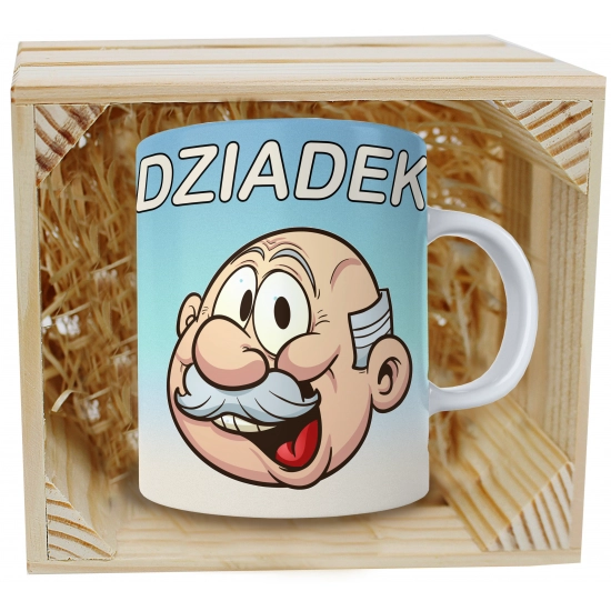 PREZENT KUBEK Z NADRUKIEM DLA DZIADKA W SKRZYNCE