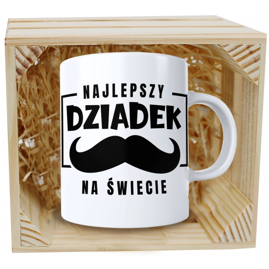 PREZENT KUBEK Z NADRUKIEM DLA DZIADKA W SKRZYNCE