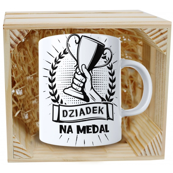 PREZENT KUBEK Z NADRUKIEM DLA DZIADKA W SKRZYNCE