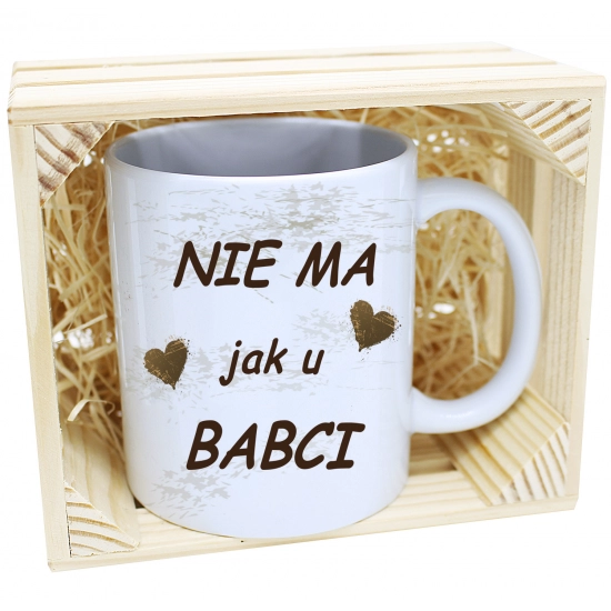 PREZENT KUBEK Z NADRUKIEM DLA BABCI W SKRZYNCE