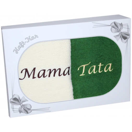 PREZENT DLA MAMY TATY KOMPLET RĘCZNIKÓW MAMA TATA