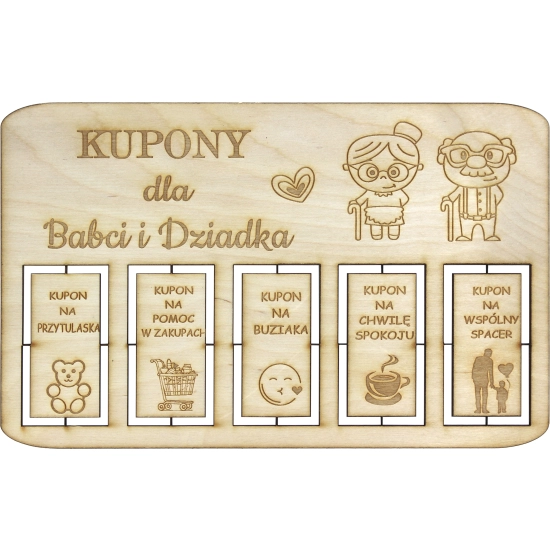 PREZENT DZIEŃ BABCI DZIADKA KUPONY BABCIA DZIADEK BON PODARUNKOWY UPOMINEK