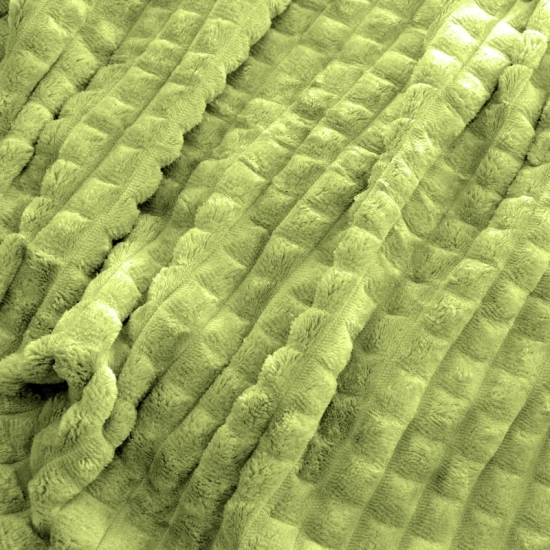 KOC 200x220 NARZUTA ŁÓŻKO Z MIKROFIBRY MIĘKKI PLED KOSTKA KVARTA OLIWKA