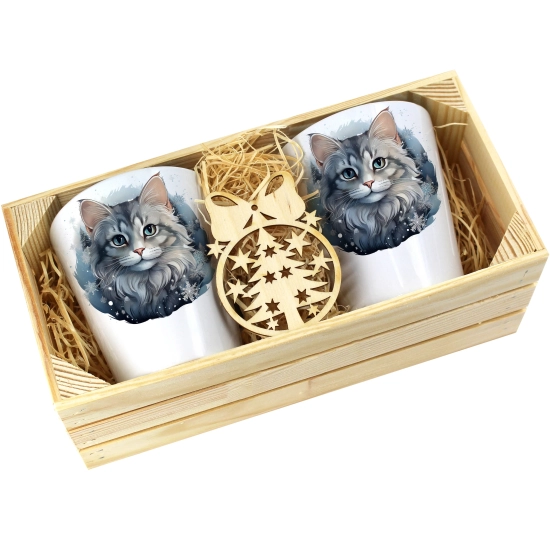 PREZENT ŚWIĄTECZNY ZESTAW KUBKÓW LATTE W SKRZYNCE KUBKI MIKOŁAJ NA ŚWIĘTA