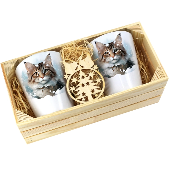 PREZENT ŚWIĄTECZNY ZESTAW KUBKÓW LATTE W SKRZYNCE KUBKI MIKOŁAJ NA ŚWIĘTA