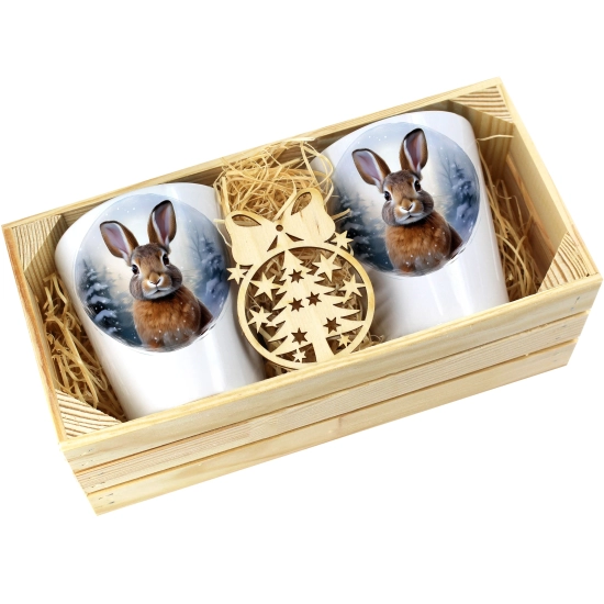 PREZENT ŚWIĄTECZNY ZESTAW KUBKÓW LATTE W SKRZYNCE KUBKI MIKOŁAJ NA ŚWIĘTA