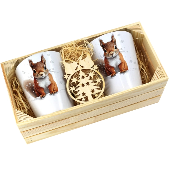 PREZENT ŚWIĄTECZNY ZESTAW KUBKÓW LATTE W SKRZYNCE KUBKI MIKOŁAJ NA ŚWIĘTA