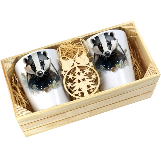 PREZENT ŚWIĄTECZNY ZESTAW KUBKÓW LATTE W SKRZYNCE KUBKI MIKOŁAJ NA ŚWIĘTA