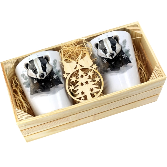 PREZENT ŚWIĄTECZNY ZESTAW KUBKÓW LATTE W SKRZYNCE KUBKI MIKOŁAJ NA ŚWIĘTA