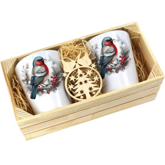 PREZENT ŚWIĄTECZNY ZESTAW KUBKÓW LATTE W SKRZYNCE KUBKI MIKOŁAJ NA ŚWIĘTA