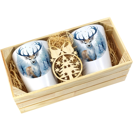 PREZENT ŚWIĄTECZNY ZESTAW KUBKÓW LATTE W SKRZYNCE KUBKI MIKOŁAJ NA ŚWIĘTA