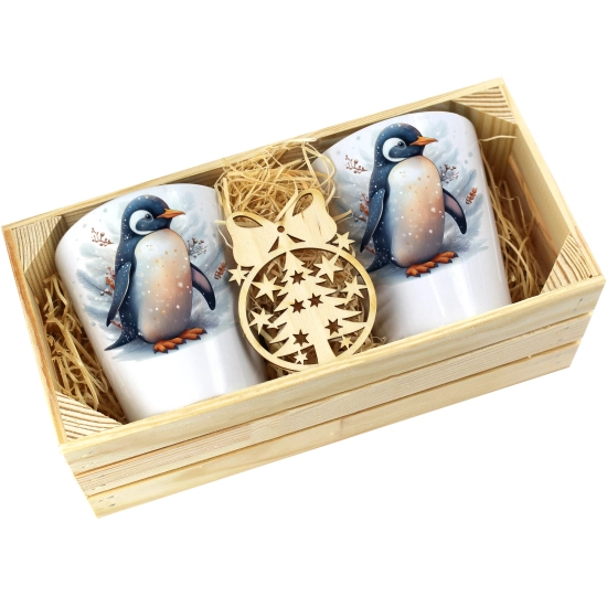 PREZENT ŚWIĄTECZNY ZESTAW KUBKÓW LATTE W SKRZYNCE KUBKI MIKOŁAJ NA ŚWIĘTA