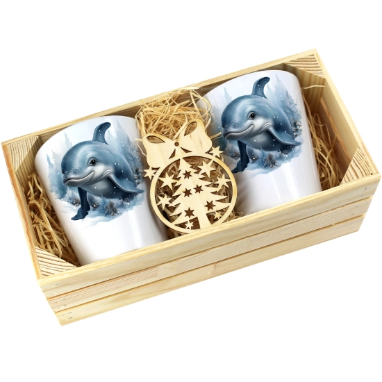 PREZENT ŚWIĄTECZNY ZESTAW KUBKÓW LATTE W SKRZYNCE KUBKI MIKOŁAJ NA ŚWIĘTA