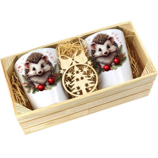 PREZENT ŚWIĄTECZNY ZESTAW KUBKÓW LATTE W SKRZYNCE KUBKI MIKOŁAJ NA ŚWIĘTA