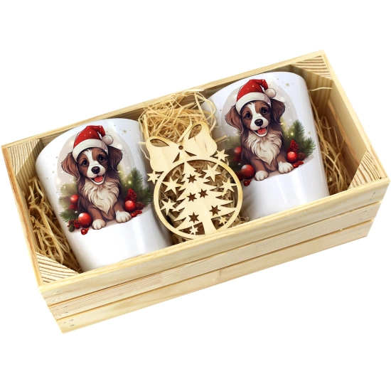 PREZENT ŚWIĄTECZNY ZESTAW KUBKÓW LATTE W SKRZYNCE KUBKI MIKOŁAJ NA ŚWIĘTA