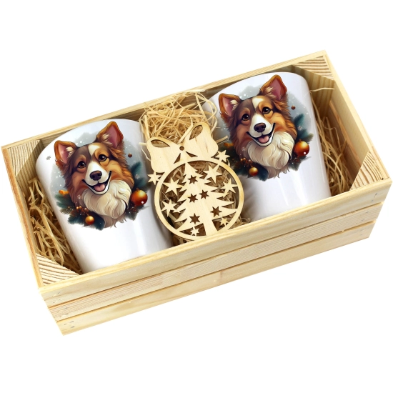 PREZENT ŚWIĄTECZNY ZESTAW KUBKÓW LATTE W SKRZYNCE KUBKI MIKOŁAJ NA ŚWIĘTA