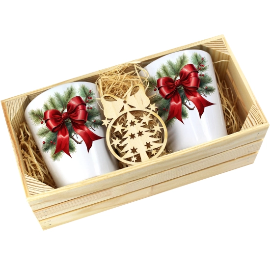 PREZENT ŚWIĄTECZNY ZESTAW KUBKÓW LATTE W SKRZYNCE KUBKI MIKOŁAJ NA ŚWIĘTA