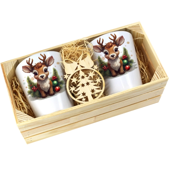 PREZENT ŚWIĄTECZNY ZESTAW KUBKÓW LATTE W SKRZYNCE KUBKI MIKOŁAJ NA ŚWIĘTA