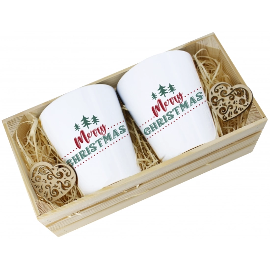 PREZENT ŚWIĄTECZNY ZESTAW KUBKÓW LATTE W SKRZYNCE