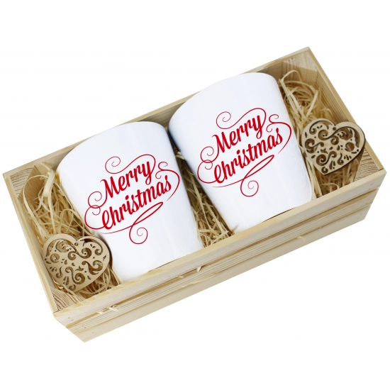 PREZENT ŚWIĄTECZNY ZESTAW KUBKÓW LATTE W SKRZYNCE