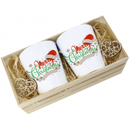 PREZENT ŚWIĄTECZNY ZESTAW KUBKÓW LATTE W SKRZYNCE