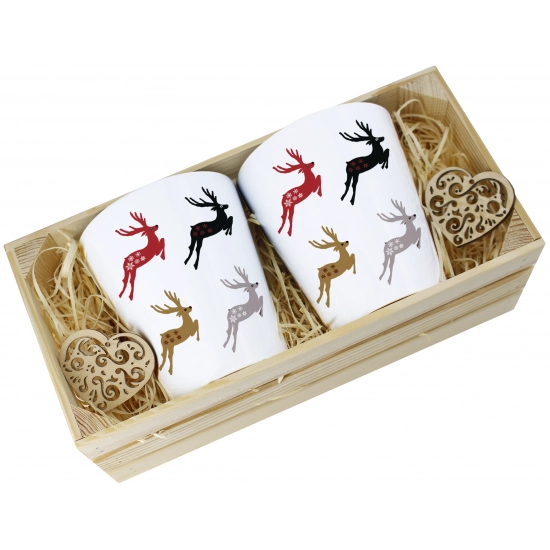 PREZENT ŚWIĄTECZNY ZESTAW KUBKÓW LATTE W SKRZYNCE