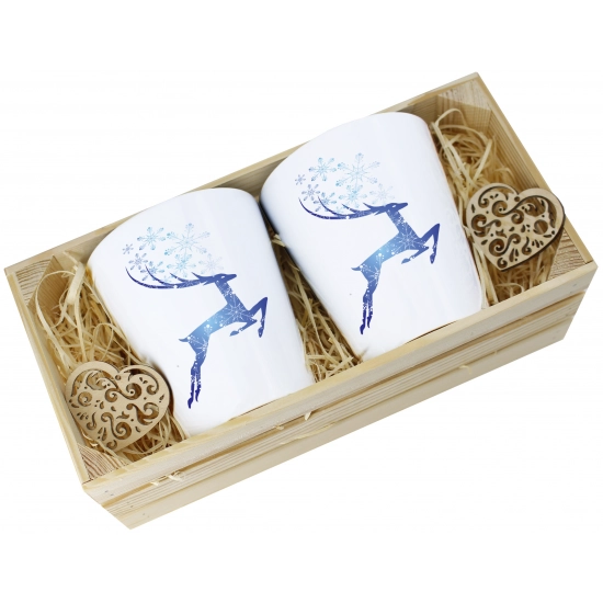 PREZENT ŚWIĄTECZNY ZESTAW KUBKÓW LATTE W SKRZYNCE