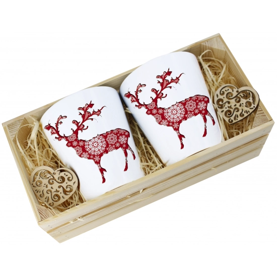 PREZENT ŚWIĄTECZNY ZESTAW KUBKÓW LATTE W SKRZYNCE