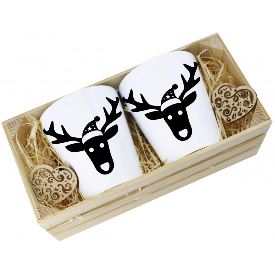 PREZENT ŚWIĄTECZNY ZESTAW KUBKÓW LATTE W SKRZYNCE