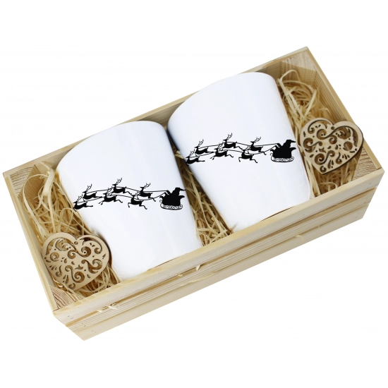 PREZENT ŚWIĄTECZNY ZESTAW KUBKÓW LATTE W SKRZYNCE