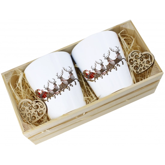 PREZENT ŚWIĄTECZNY ZESTAW KUBKÓW LATTE W SKRZYNCE