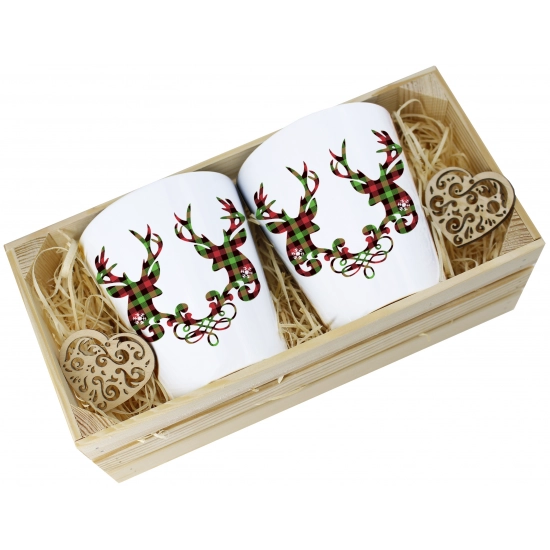 PREZENT ŚWIĄTECZNY ZESTAW KUBKÓW LATTE W SKRZYNCE