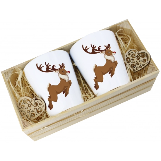 PREZENT ŚWIĄTECZNY ZESTAW KUBKÓW LATTE W SKRZYNCE