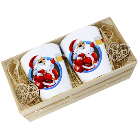 PREZENT ŚWIĄTECZNY ZESTAW KUBKÓW LATTE W SKRZYNCE