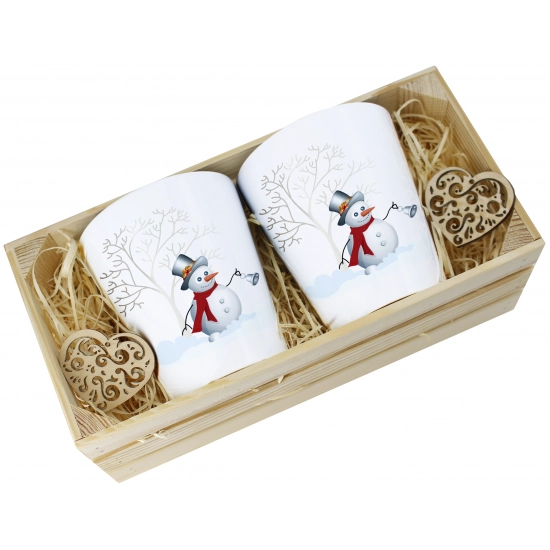 PREZENT ŚWIĄTECZNY ZESTAW KUBKÓW LATTE W SKRZYNCE