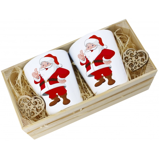 PREZENT ŚWIĄTECZNY ZESTAW KUBKÓW LATTE W SKRZYNCE