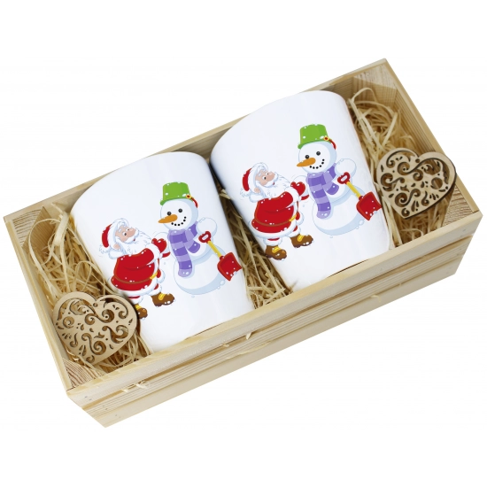 PREZENT ŚWIĄTECZNY ZESTAW KUBKÓW LATTE W SKRZYNCE