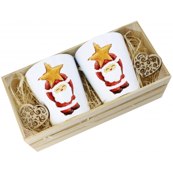 PREZENT ŚWIĄTECZNY ZESTAW KUBKÓW LATTE W SKRZYNCE