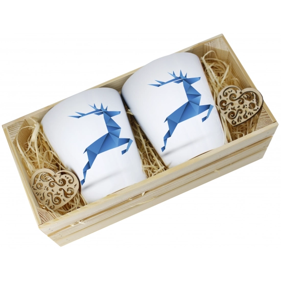 PREZENT ŚWIĄTECZNY ZESTAW KUBKÓW LATTE W SKRZYNCE