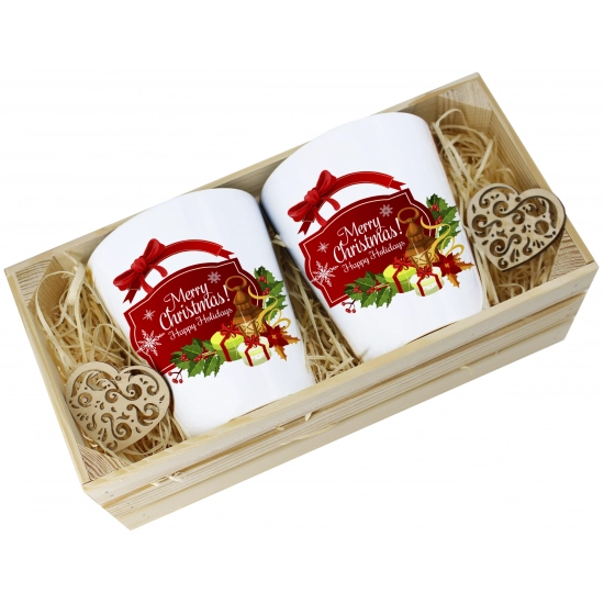 PREZENT ŚWIĄTECZNY ZESTAW KUBKÓW LATTE W SKRZYNCE