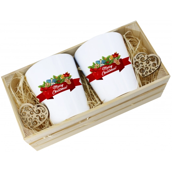 PREZENT ŚWIĄTECZNY ZESTAW KUBKÓW LATTE W SKRZYNCE