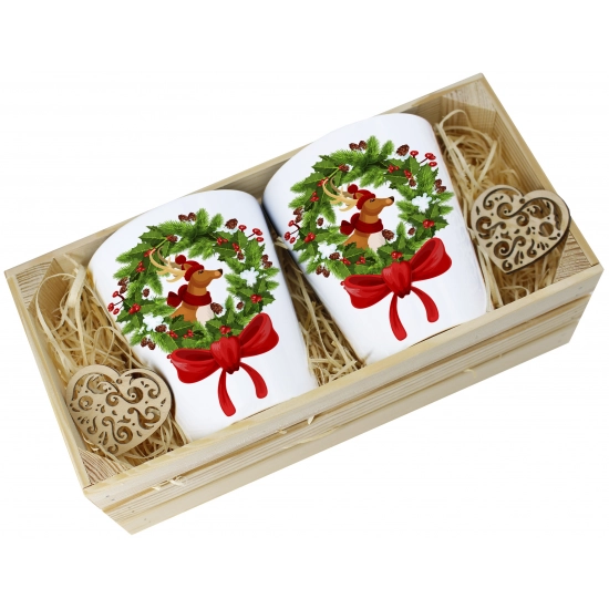 PREZENT ŚWIĄTECZNY ZESTAW KUBKÓW LATTE W SKRZYNCE