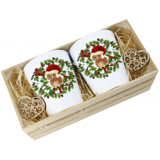 PREZENT ŚWIĄTECZNY ZESTAW KUBKÓW LATTE W SKRZYNCE