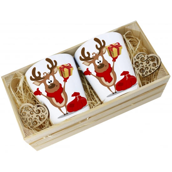 PREZENT ŚWIĄTECZNY ZESTAW KUBKÓW LATTE W SKRZYNCE