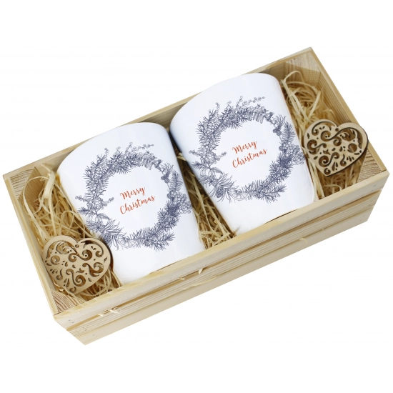 PREZENT ŚWIĄTECZNY ZESTAW KUBKÓW LATTE W SKRZYNCE