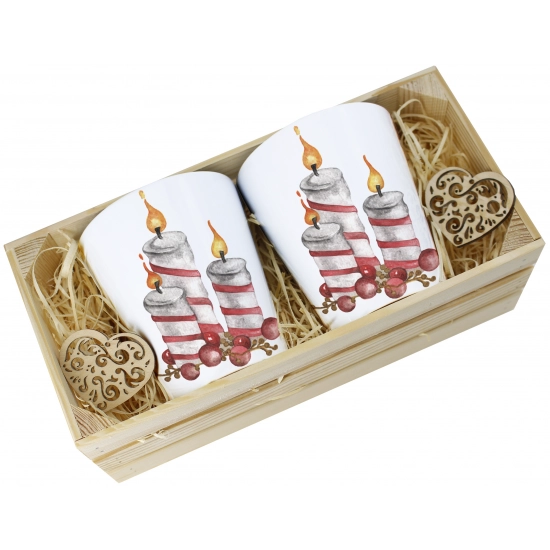 PREZENT ŚWIĄTECZNY ZESTAW KUBKÓW LATTE W SKRZYNCE